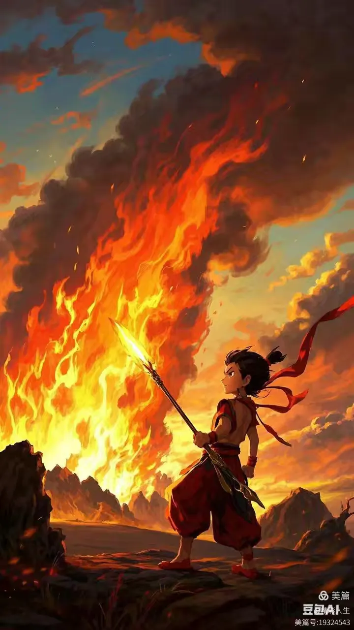 哪吒动漫场景al绘画